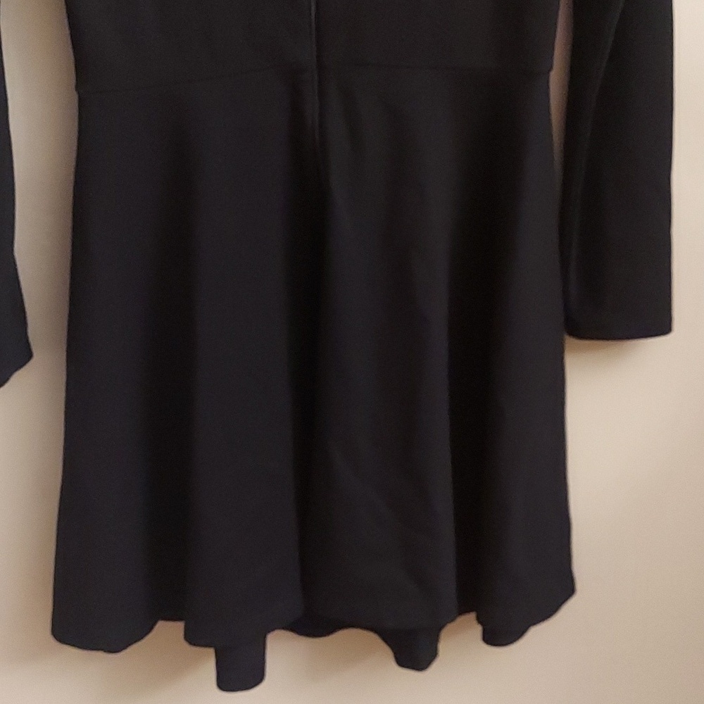 ALICE + OLIVIA Employed Black Fit and Flare Long Sleeve Bateau Neckline Dress … - Picture 8 of 11